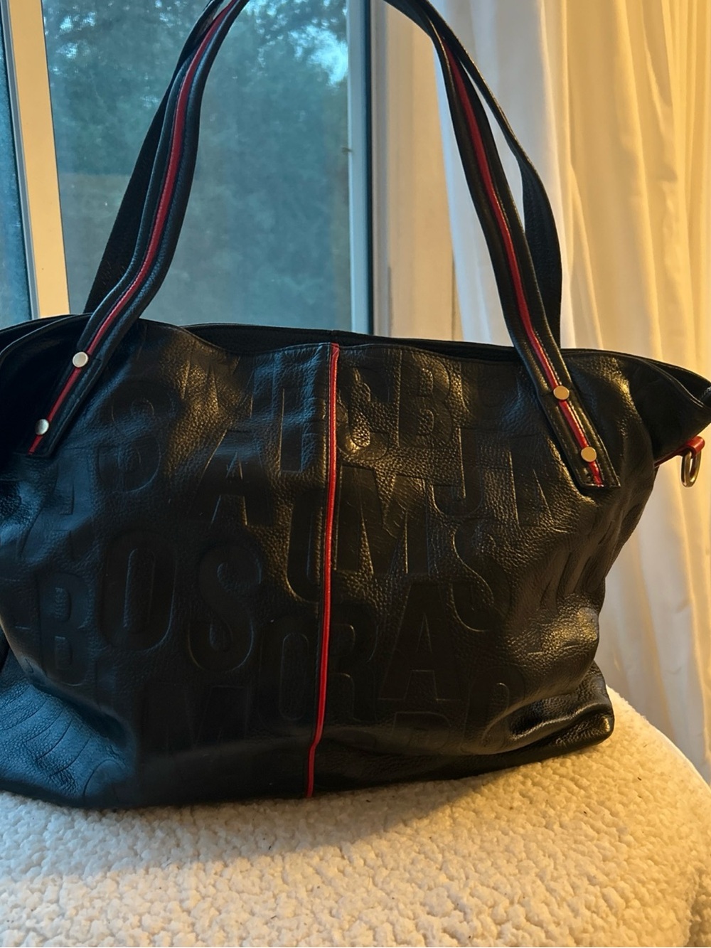 Marc Jacobs black leather tote bag